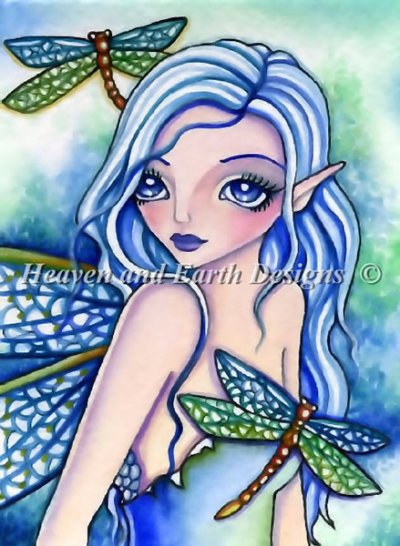 Diamond Painting Canvas - QS Blue Dragonfly - Click Image to Close